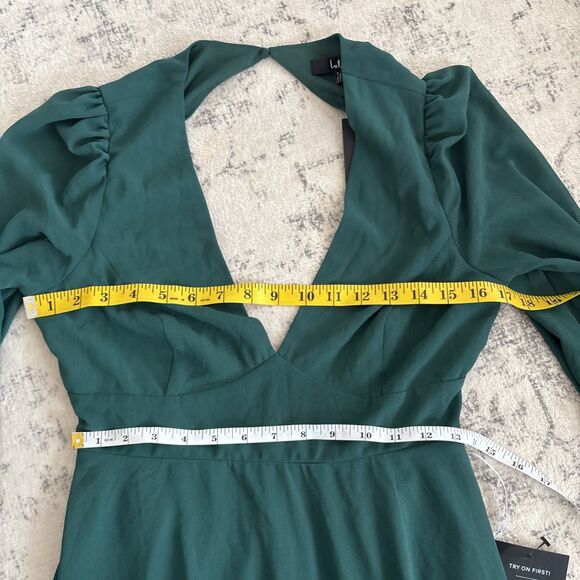 Lulus Talk About Divine Hunter Green Long Sleeve Backless Maxi Dress Size Large - Picture 5 of 9